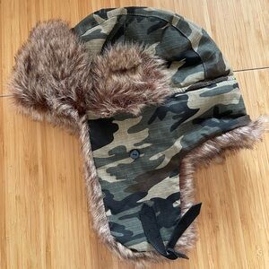 Marine Corps Camouflage Faux Fur Hat Soft Warm